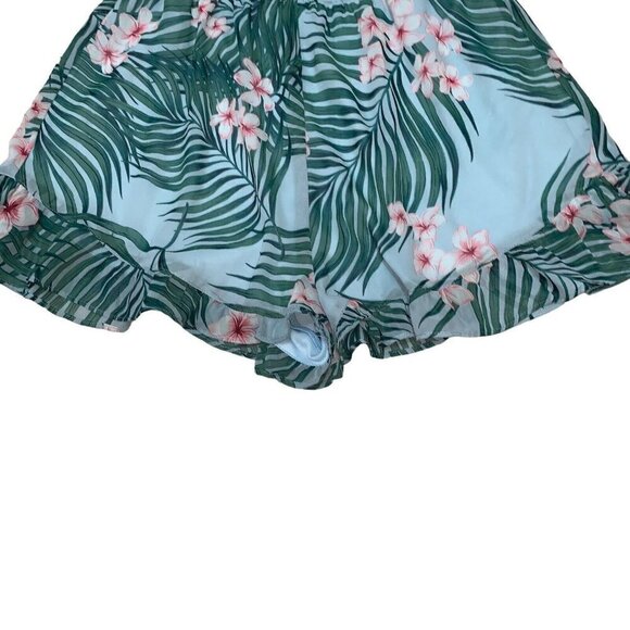 Show me your Mumu Women's L Large Riri Romper Hanalei Dream V-Neck Palm Print - Picture 5 of 8